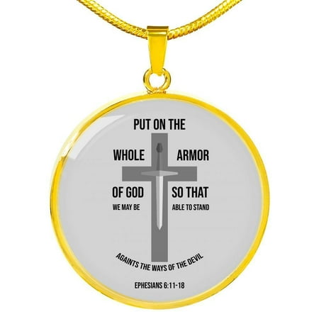 Express Your Love Gifts One Way One Truth and One Scripture-Inspired Circle Pendant Necklace Engraved Stainless Steel 18-22